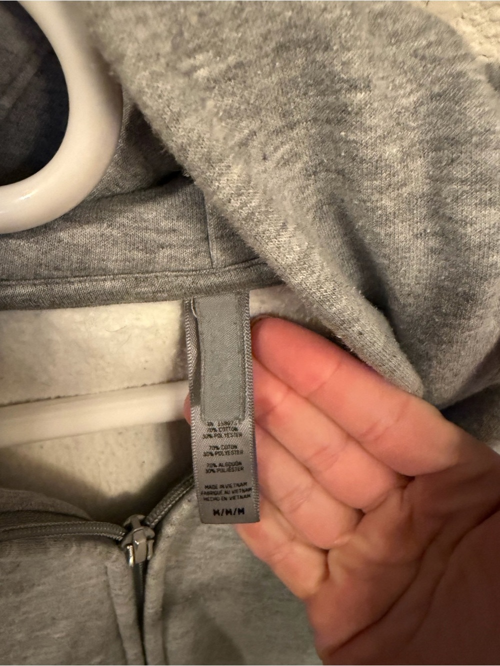 SKIMS Light Gray Full-Zip Hoodie - Picture 2 of 3